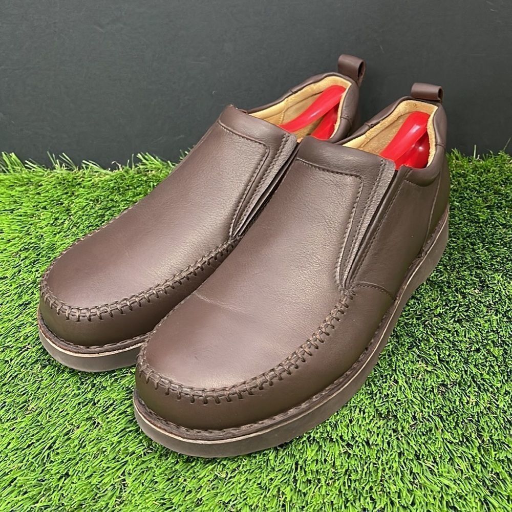 Sam Hubbard Brown Leather Loafer | Vibram & Wide width.